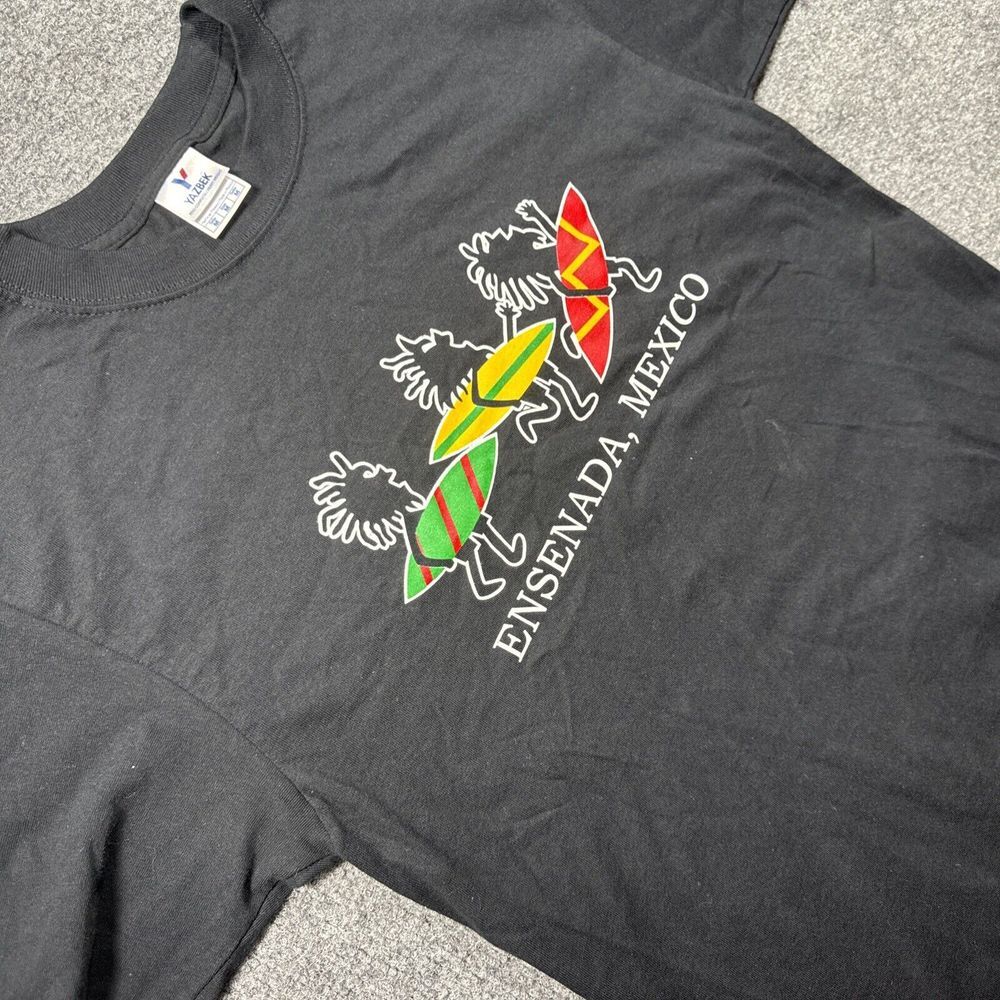 Yazbek Ensenada Baja Mexico T Shirt Men's M‎ surfing beach black Y2K